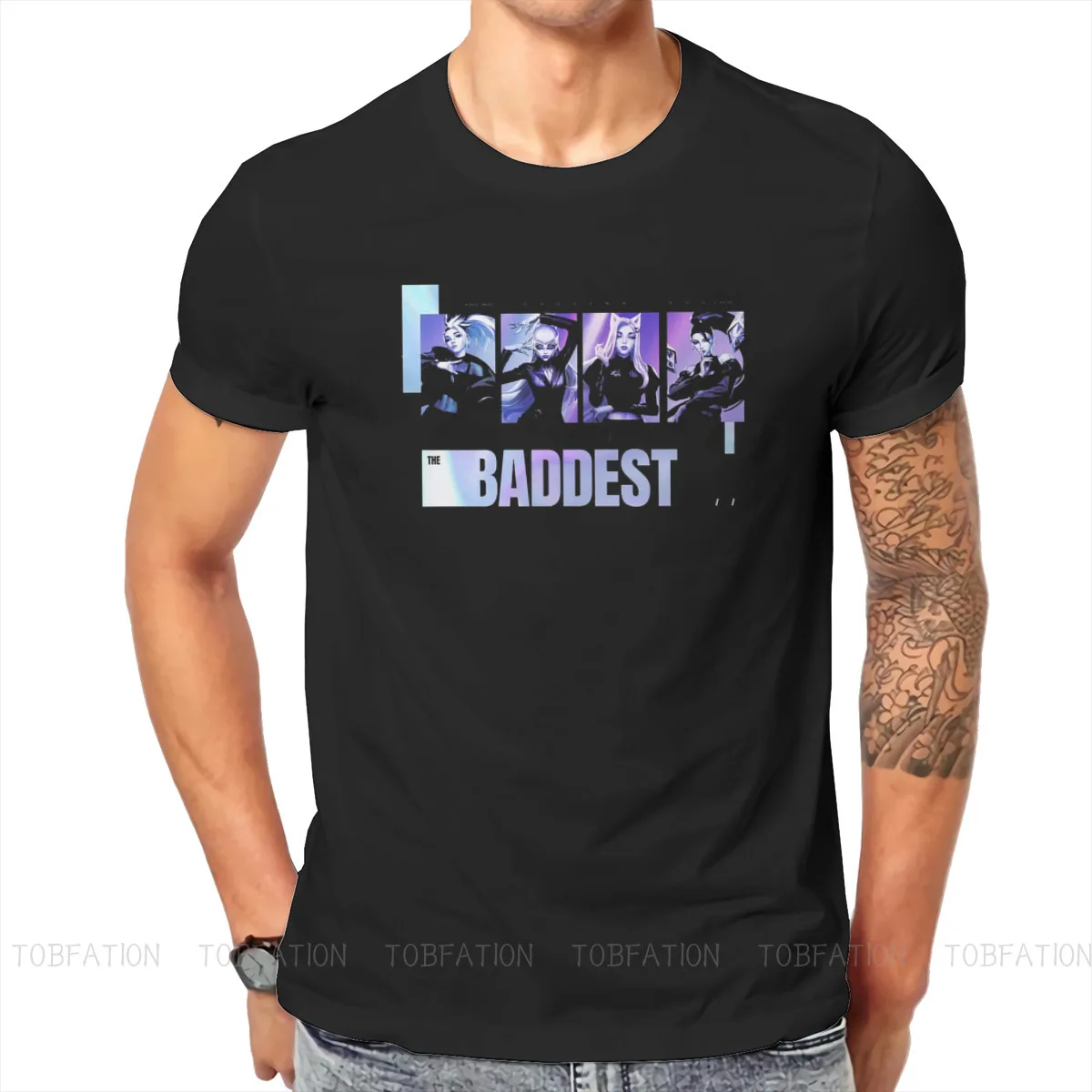 

Мужская футболка из ткани The Baddest K DA Essential Fashion, с круглым вырезом, большой размер