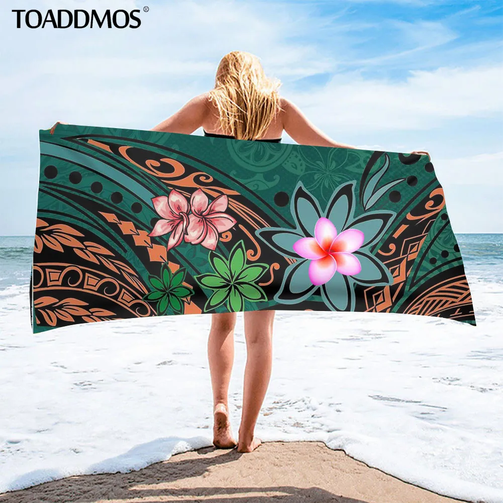 

TOADDMOS модное полинезийское плюмерийское дизайнерское зеленое пляжное впитывающее полотенце для лица мягкое быстросохнущее полотенце для в...