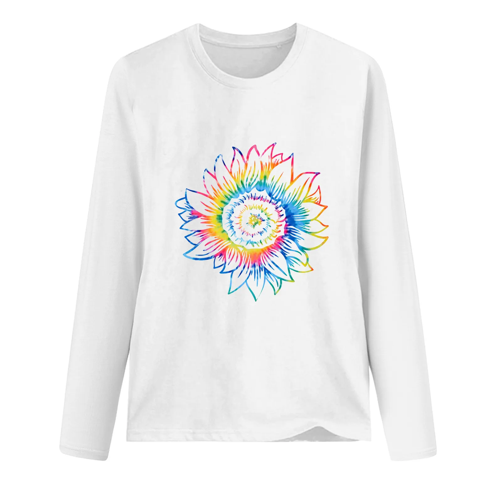 Women's Plus Size Printed T-shirt Casual Long-sleeved Top Clothes Women Oversized Sweetshirt Harajuku Vintage Hoodie 2021
