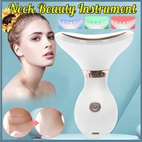 neck massager 3 color led lights photon therapy anti wrinkle firm lift tightening vibration beauty instrument relaxation machine