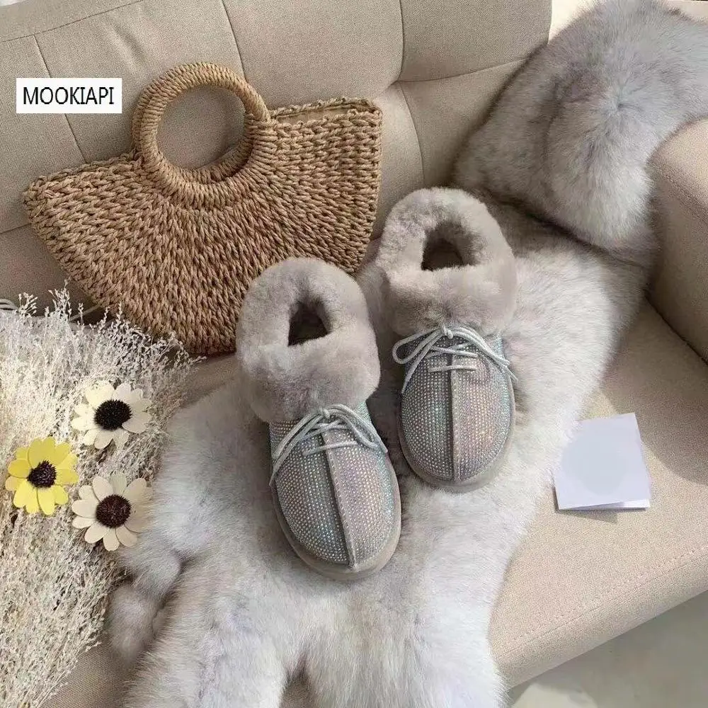 Австралийские женские зимние ботинки Последней Моды 2019 г. Натуральная Овечья