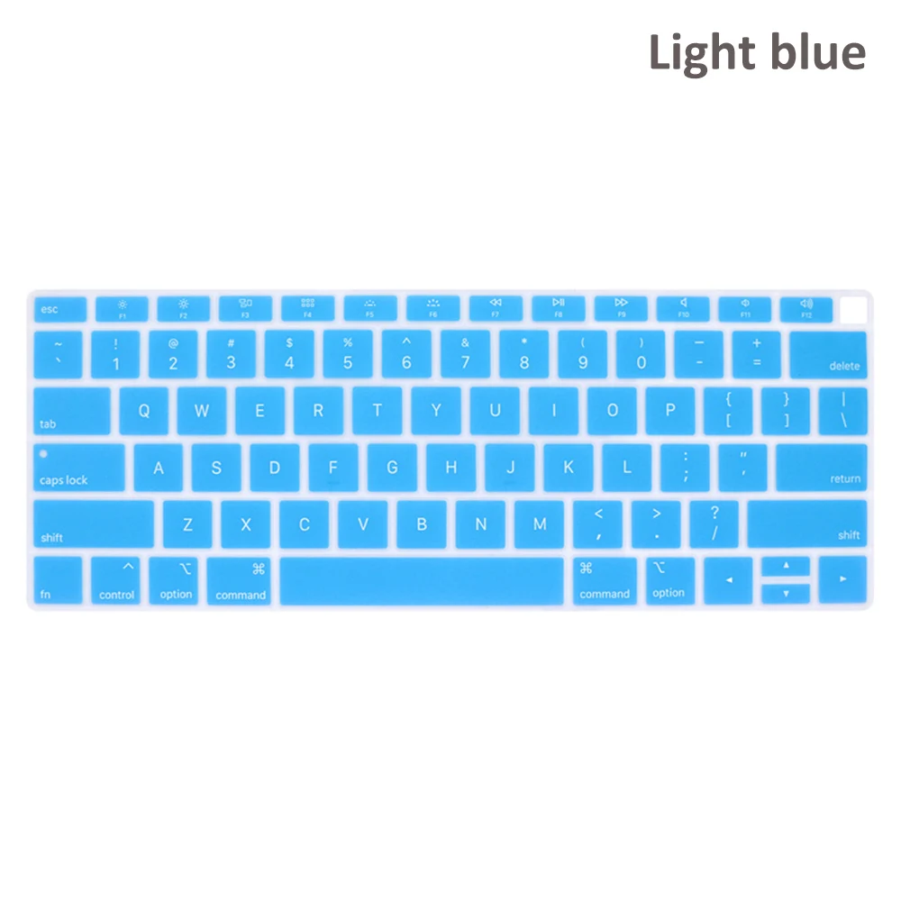 light blue Силиконовый чехол для клавиатуры для ноутбука Мягкая красочная Защитная пленка для кожи защита от пыли водонепроницаемый для MacBook Air 13 дюймов выпуска A1932 - Цвет: light blue