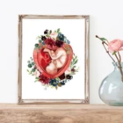 Подарочные плакаты и принты в скандинавском стиле с акварелью для беременных Акулий, постеры на холсте, картины для медицинского обучения, настенное искусство, домашний декор