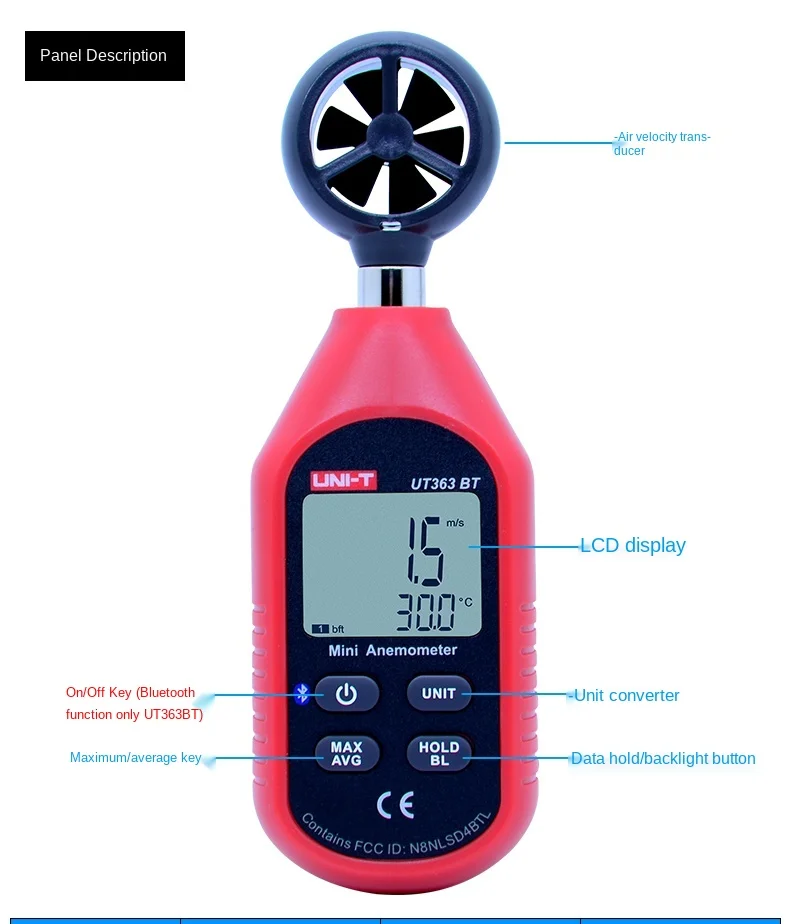 

zq Digital Anemometer Wind Tester Wind Speed Measuring Instrument High Precision Handheld