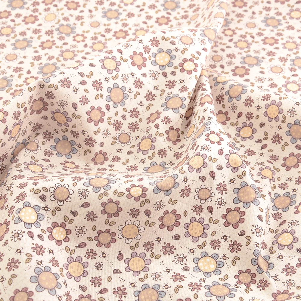 Саржевая хлопковая ткань Teramila с принтом стрекозы в виде животных для шитья