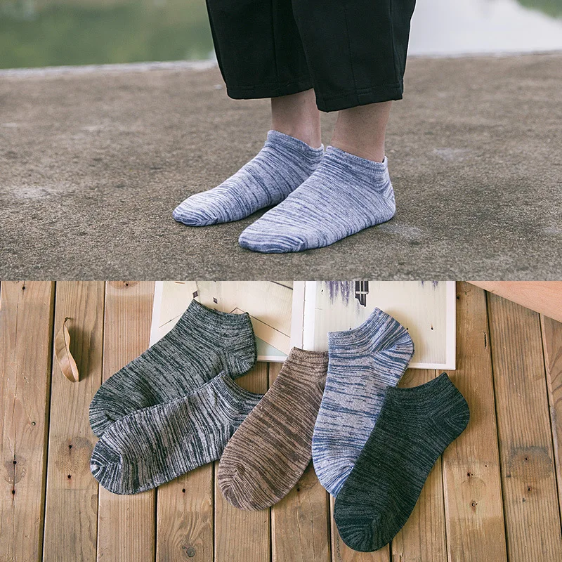 

5 Pairs /lot Autumn and Winter Warm Boat Socks, Variety of Styles Boat Socks Not Slipping Boat Socks Business Casual Men's Socks