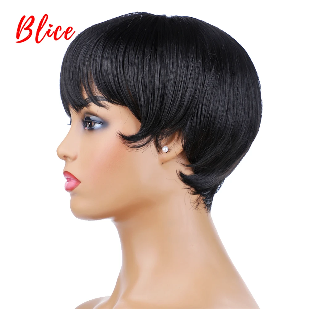 Blice для женщин короткий синтетический парик со свободной стороной взрыва