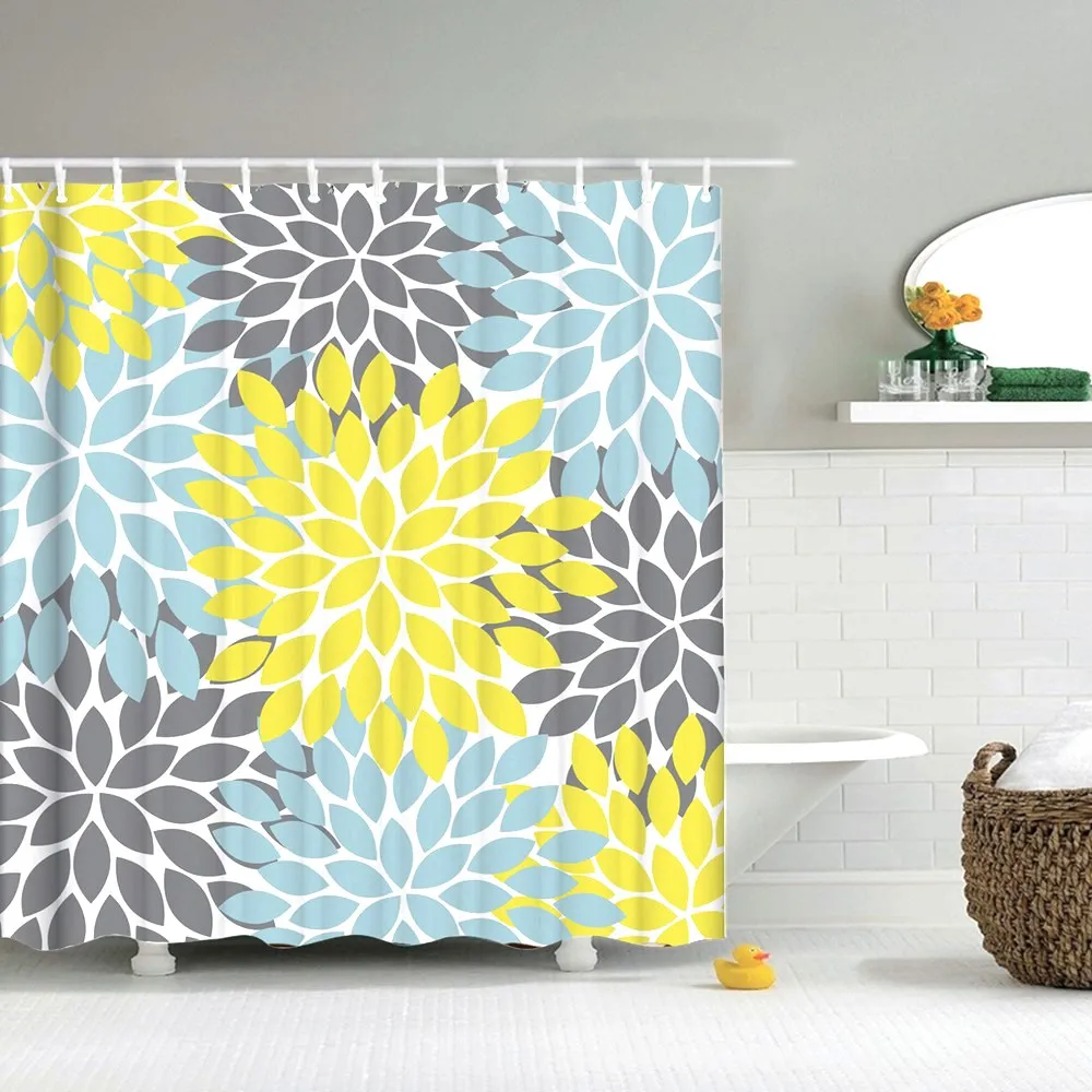 Занавеска для душа Dafield цветок яркие цветные винтажные Цветочные листья