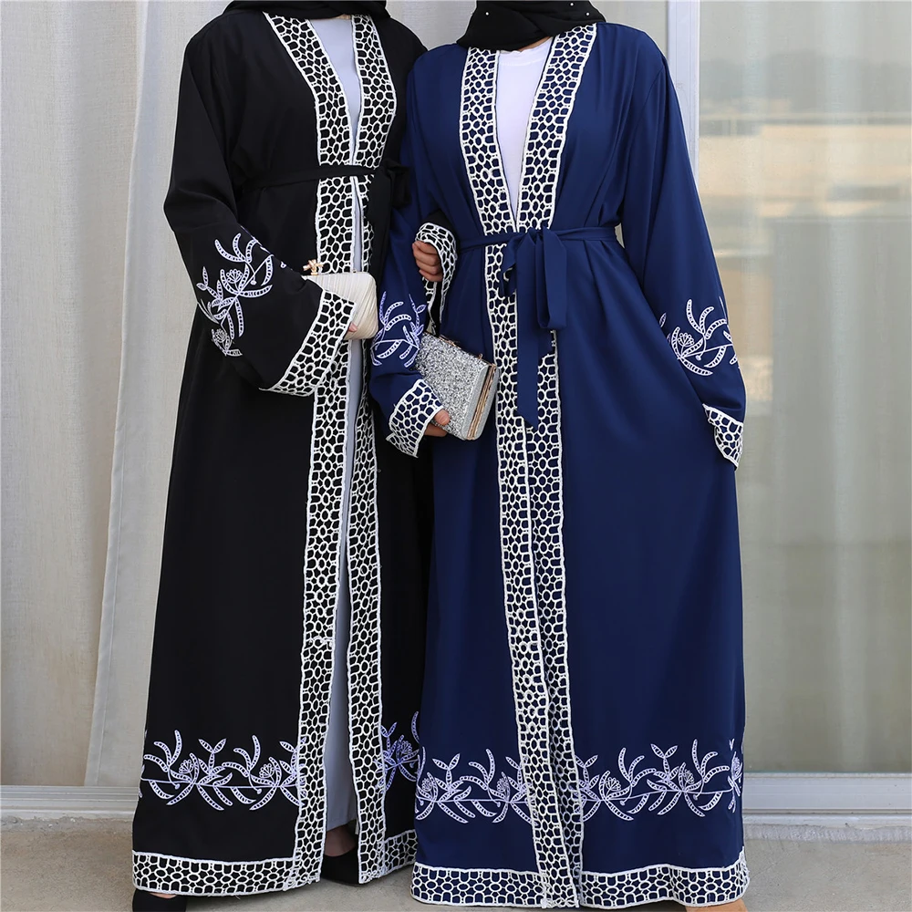 Siskakia Eid Mubara Abaya мусульманский 2020 новый кружевной вышитый лоскутный Дубай абайя