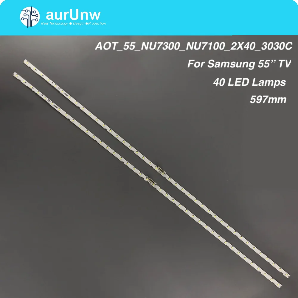Светодиодная подсветка полосы 40 LED для Samsung 55 &quotТВ UN55NU7300F UE55NU7105 AOT_55_NU7300_NU7100 55NU710C