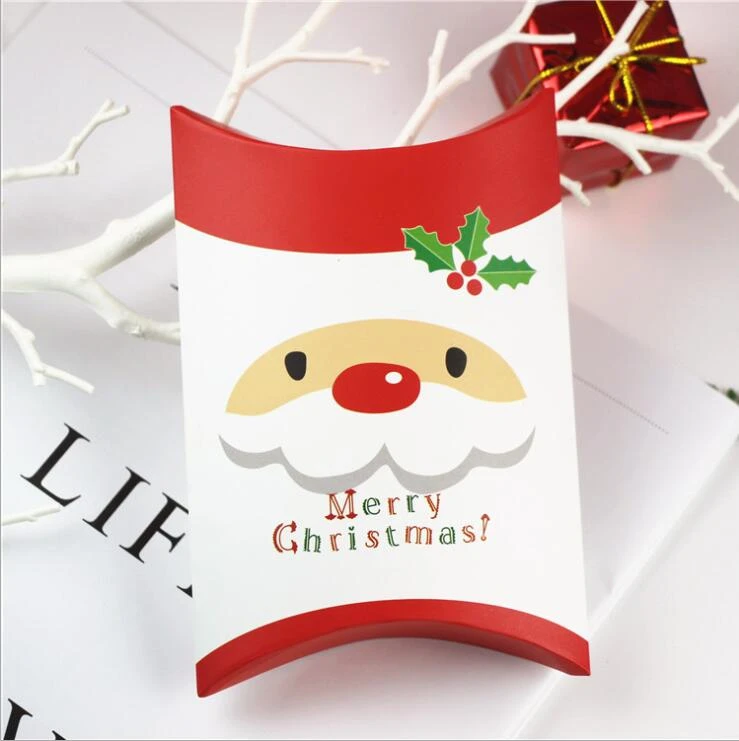 1PC Red white 1 набор оленей и Санта-Клауса, рождественские подарочные коробки для конфет, упаковочные коробки для гостей, Подарочная сумка для рождественской вечеринки, Подарочный декор для детей - Цвет: 1PC Red white