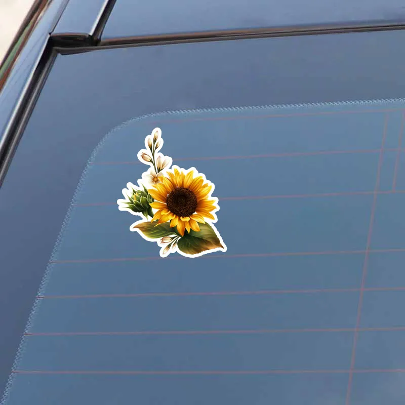 

Car Stickers Decor Motorcycle Decals Beautiful Sunflower Decorative Accessories Creative Sunscreen Waterproof PVC,11cm*14CM