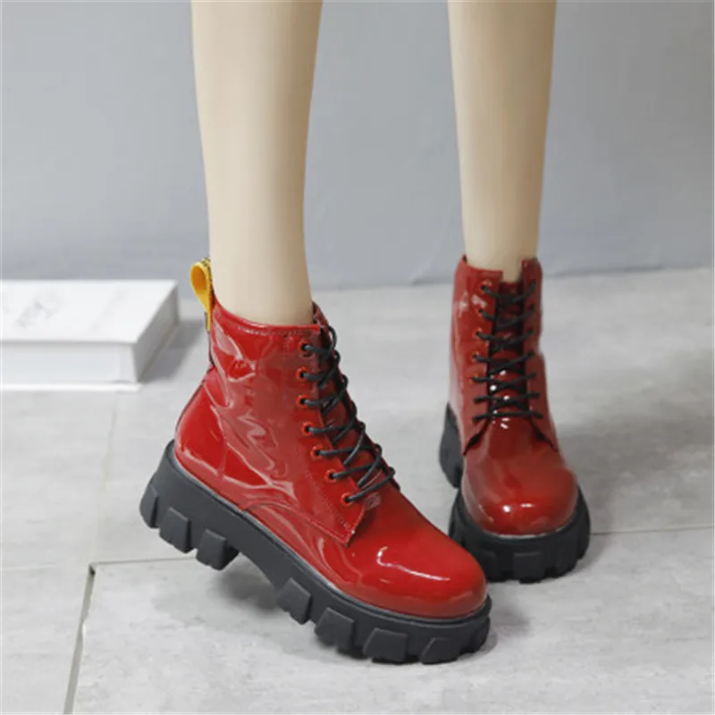 Новые армейские боевые ботинки женские черные белые ботильоны на платформе со