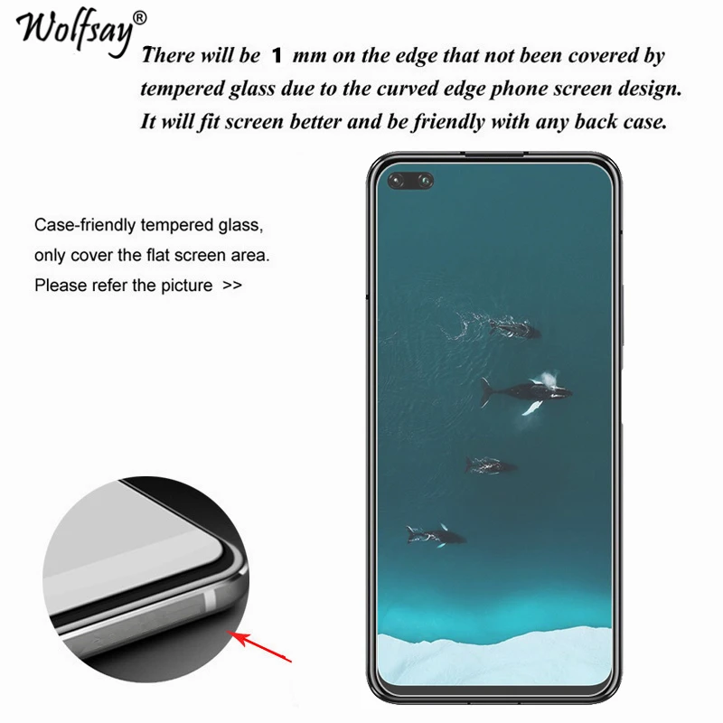 Protector de pantalla de vidrio templado para Honor V30 Pro, pel&iacute;cula de vidrio para tel&eacute;fono Huawei Honor V30 Pro, 2 uds.-1