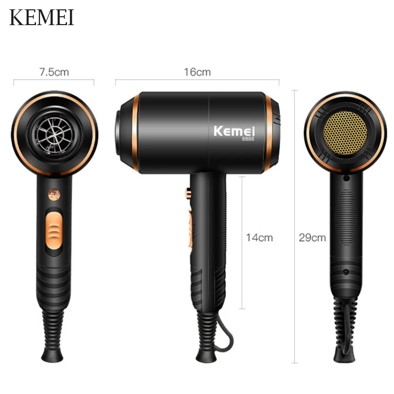 KEMEI профессиональный фен для волос мощный электрический горячий/холодный воздух