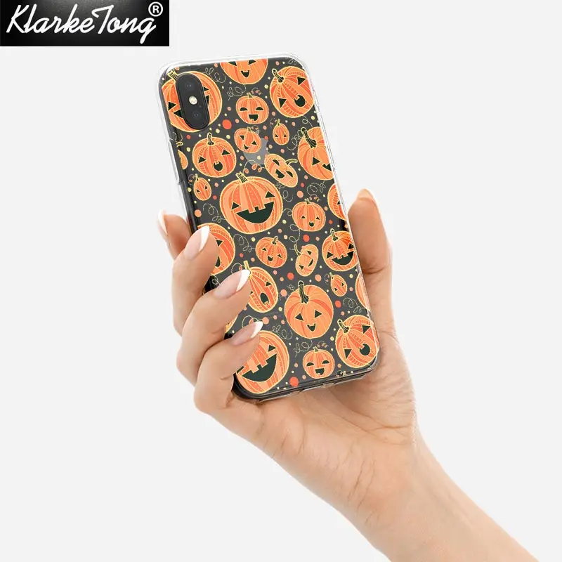 Чехол-накладка для iPhone 11 6s 7 8 Plus 12 Pro Xs max Xr Хэллоуин тыква фонарик | Мобильные