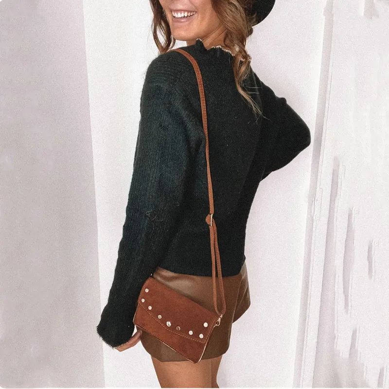 

Women Casual Spring And Autumn V-neck Knit Top Ruffle Office Solid V-neck Button Long-sleeved Sweater Female White Lady Pullover