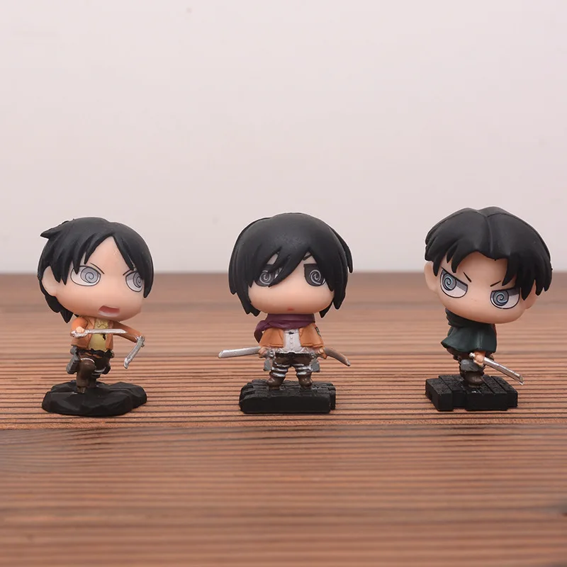 

6pcs/set Japan Anime ARTFX J Attack on Titan Shingeki no Kyojin Levi PVC Action Figure Toy Collection Model Doll Children Gifts
