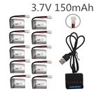 Зарядное устройство H8 Mini Lipo, 10 шт.лот, 3,7 в, 150 мА  ч, X5 usb, для частей квадрокоптера H8 RC