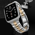 Ремешок из нержавеющей стали для Apple Watch Series 6 SE 5 4 3 2 1 38 мм 42 мм, металлический браслет для iWatch 4 5 40 мм 44 мм
