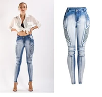 stretch washable white blue thin womens denim pencil pants new locomotive style mid waist jeans plus size 4xl casual trousers