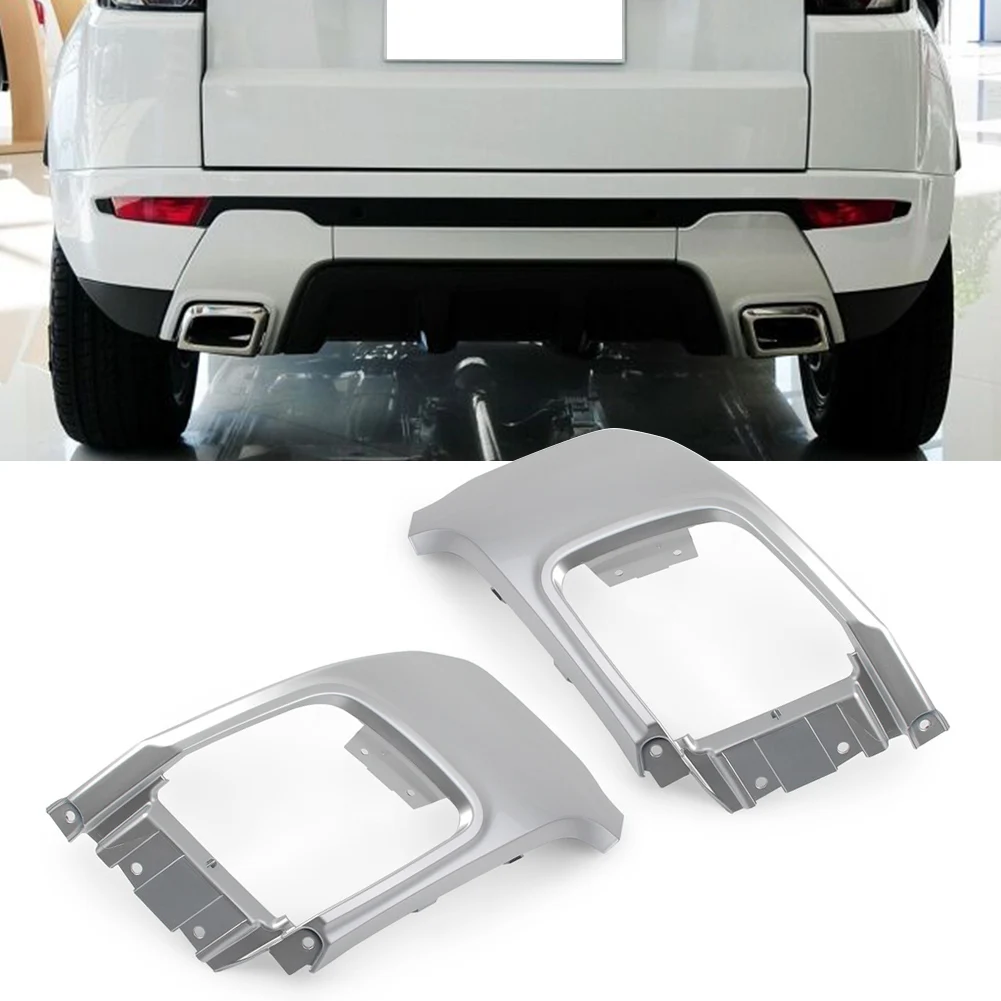 2Pcs Left+Right Car Rear Bumper Exhaust Tube Trim ABS Tow Eye Cover For Range Rover Evoque Dynamic 2012-2018 LR028087 LR028089