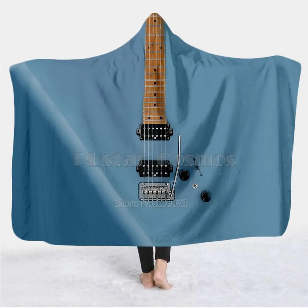 

Violin Guitar art Musical instrument Blanket Hooded Blanket 3D full print Wearable Blanket Adults men women Blanket style-9