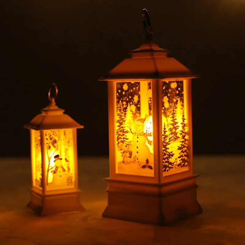 Снеговик Санта Клаус фонарь огсветильник Счастливого Рождества Декор для дома