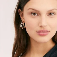 street shot jewelry sumitong hot selling earrings exaggerated multi layer circle earrings simple c type alloy earrings