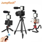 Профессиональные комплекты для видеосъемки, с 4 штативами, светильник фоном, для камеры, смартфона
