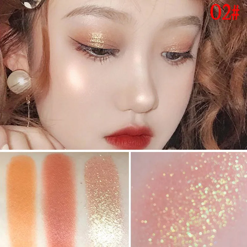 Double Layer Eyeshadow Palette Foldable Marble Effect Pearly Lustre Eye Shadow Case QRD88 |