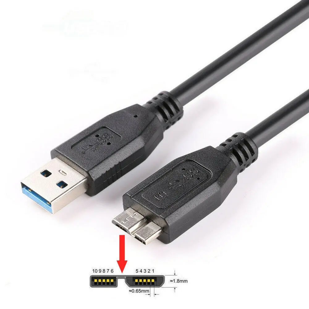1 шт. черный USB 3 0 кабель для передачи данных WD My Passport Ультрапортативный жесткого