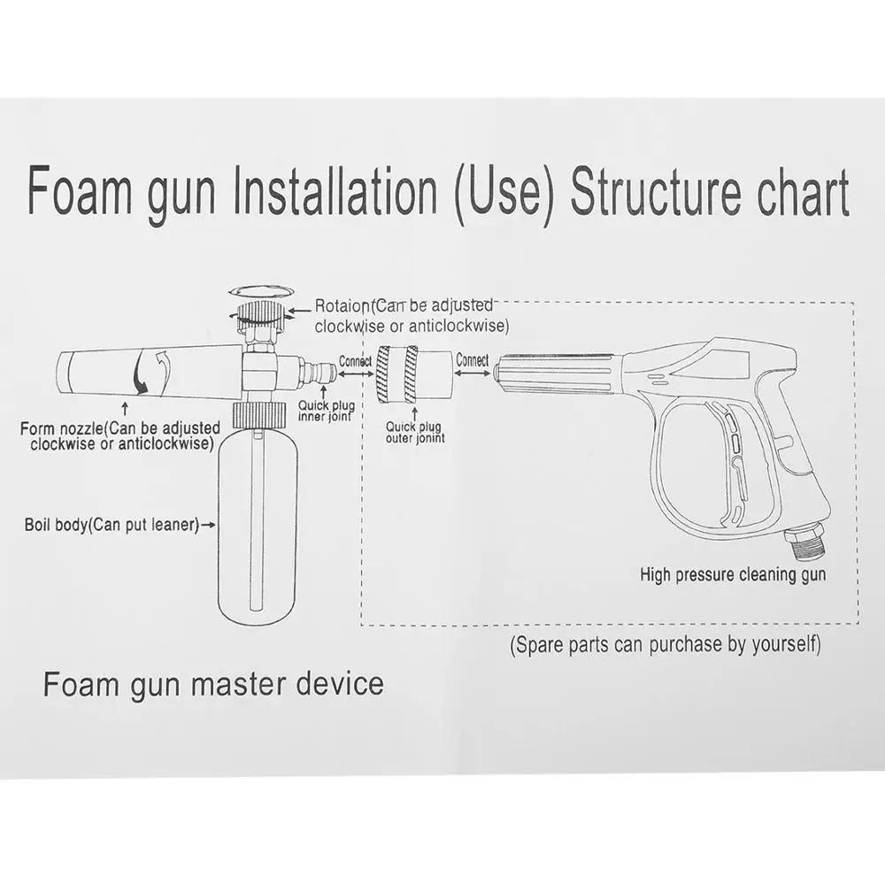 

Car Wash Snow Foam Lance With Male Thread Adaptors Soap Foamer Gun Washer Nozzle foam For Karcher Huter High Pressure Washer
