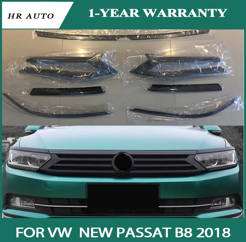 С эмблемой подходит для Volkswagen Passat B8 2019 автостайлинг матовый черный передний