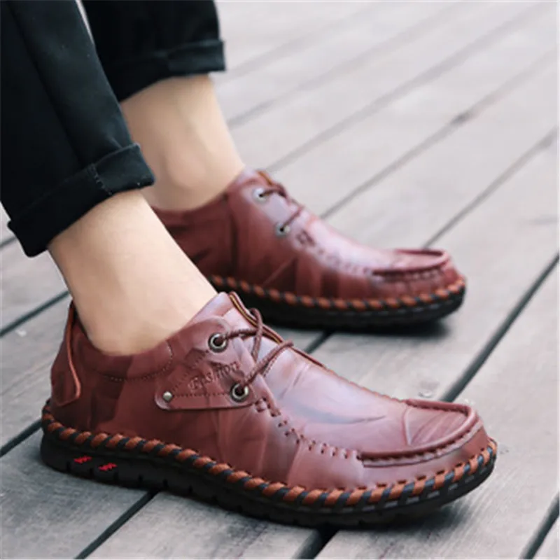 Мокасины мужские из натуральной кожи роскошные брендовые туфли на плоской