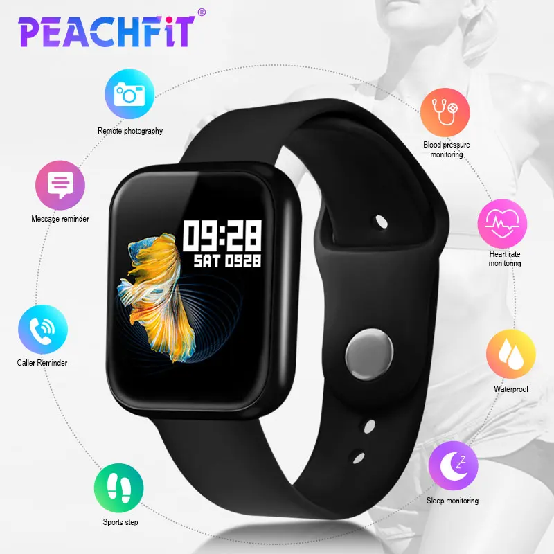 PEACHFIT P70 умные часы кровяное Давление монитор сердечного ритма IP68 фитнес браслет