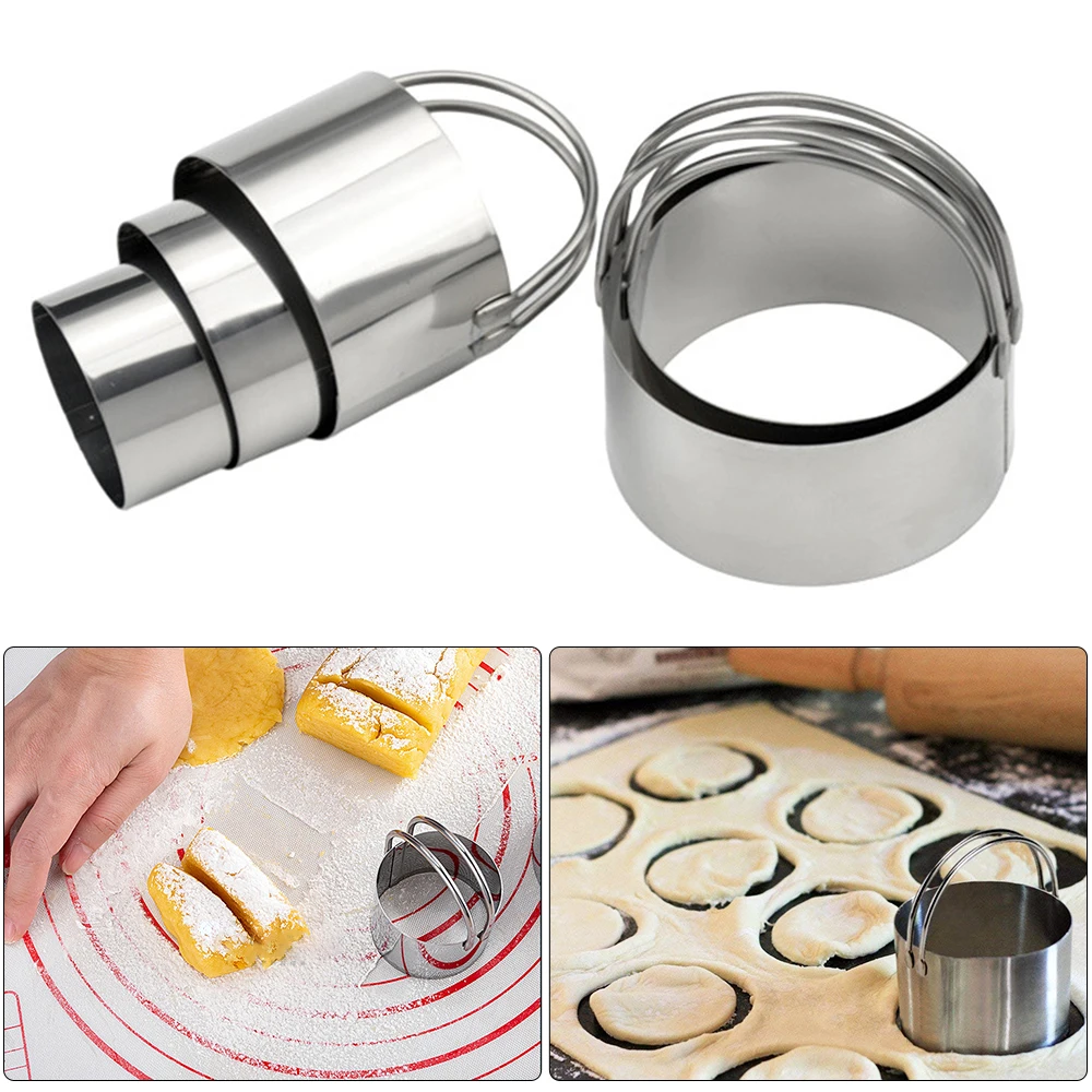 5 шт. круглые фрезы из нержавеющей стали для печенья инструменты приготовления