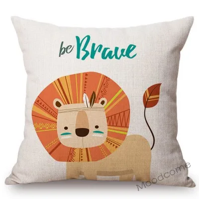 N284-14 Cute Forest Animals Owl Raccoon Fox Bear Baby Cartoon Art Sofa Throw Pillow Case Lovely Woodland Animal Children Cushion Cover - Цвет: N284-14