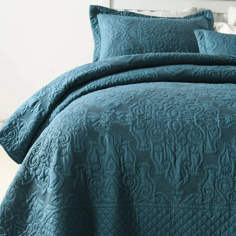 Набор покрывал CHAUSUB для двуспальной кровати одеяло из 3 предметов с тиснением