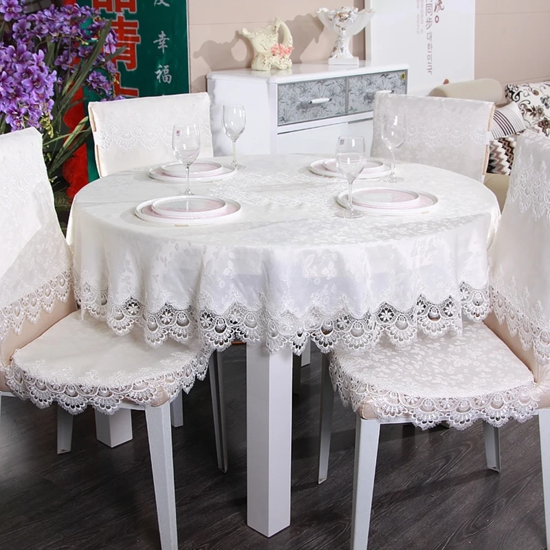Vezon Новая Элегантная Европейская круглая кружевная жаккардовая скатерть