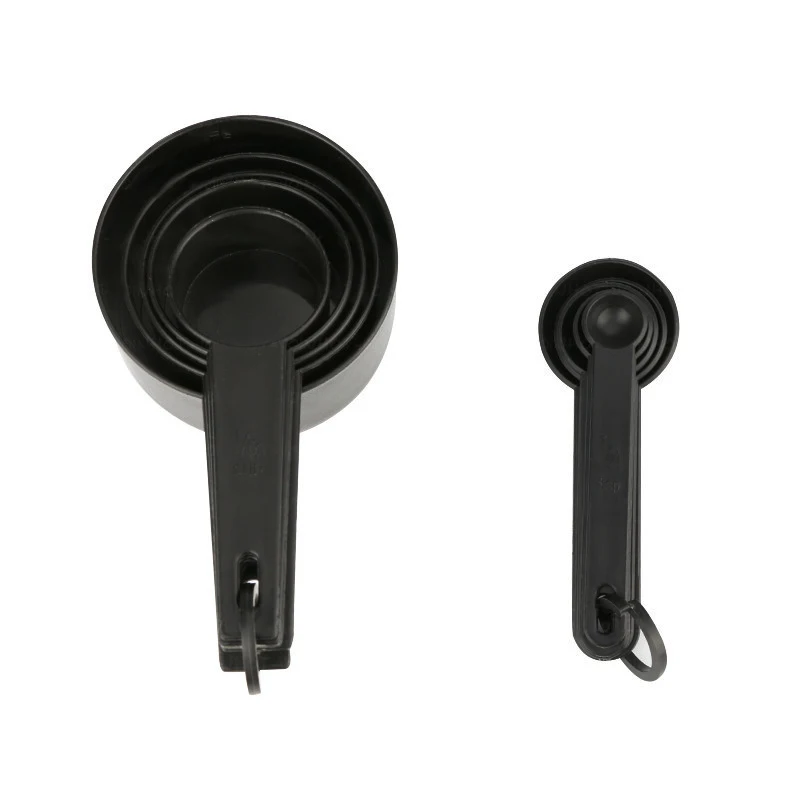 

10Pcs/Set Kitchen Measuring Spoons Black Plastic Teaspoon Scoop Mini Scales Spoons For Baking Coffee Tea Kitchen Gadgets