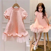fashion baby girl princess dress ruffle tutu spring summer autumn toddler teen girl short sleeve vintage girls clothes 1 12y