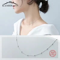 genuine 100 925 sterling silver cross chain glossy bead choker necklace women minimalist fine jewelry cute accessories