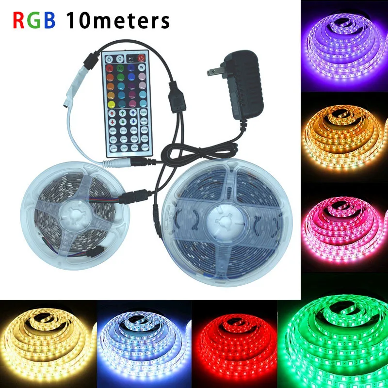 

RGB 5050 LED Lights Strip Rgb Tape Ribbon LED 12v Neon Strip LED Strip with Remote Controller Night Light LED Lamp Home Lighting