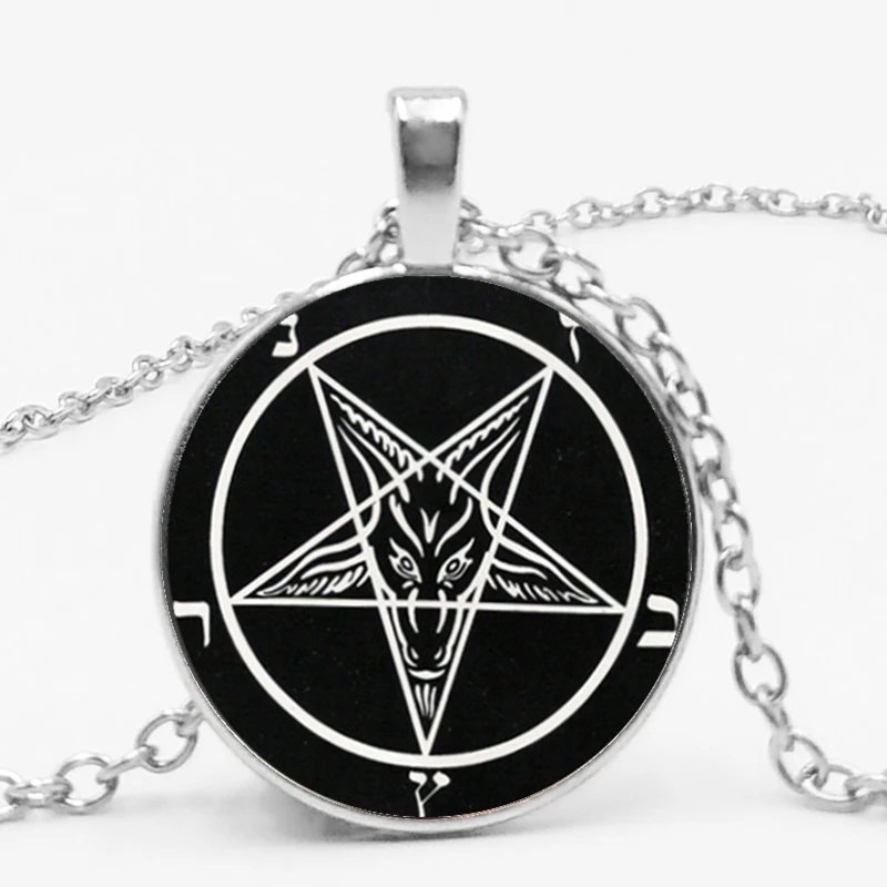2019/популярное ожерелье с пятиконечной звездой и логотипом Baphomet круглым узором