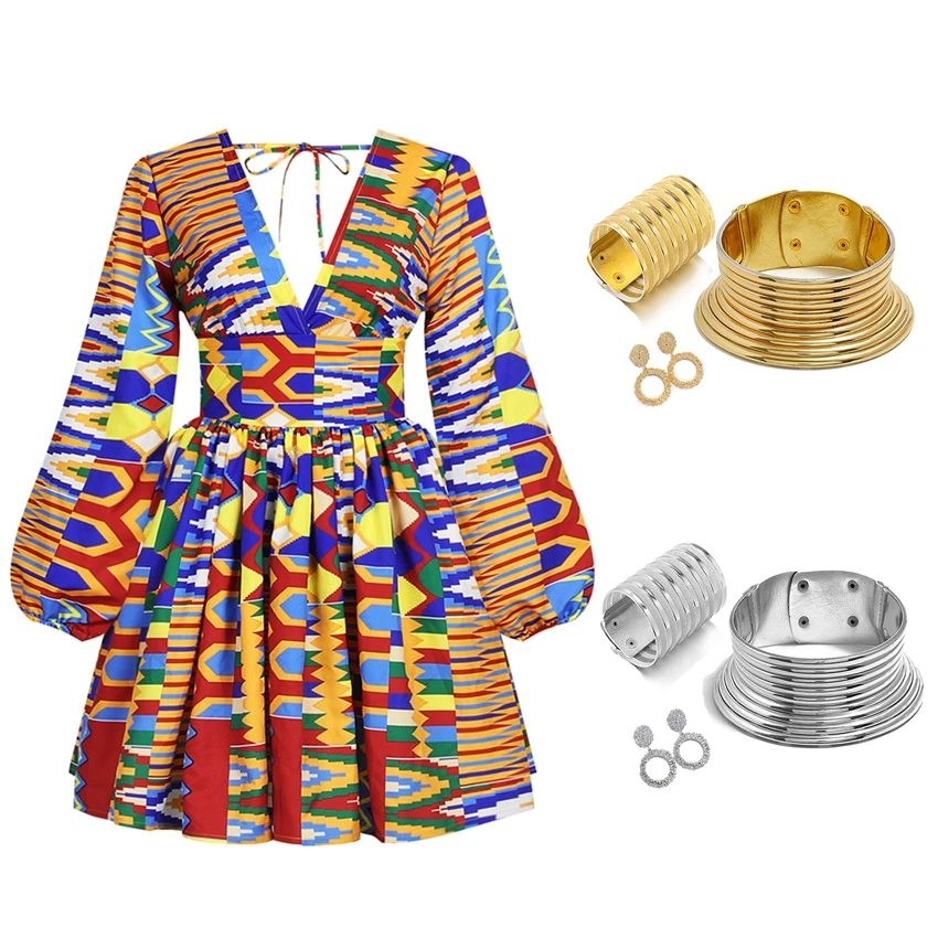 Аксессуары для браслета платье с длинным рукавом и V образным вырезом в