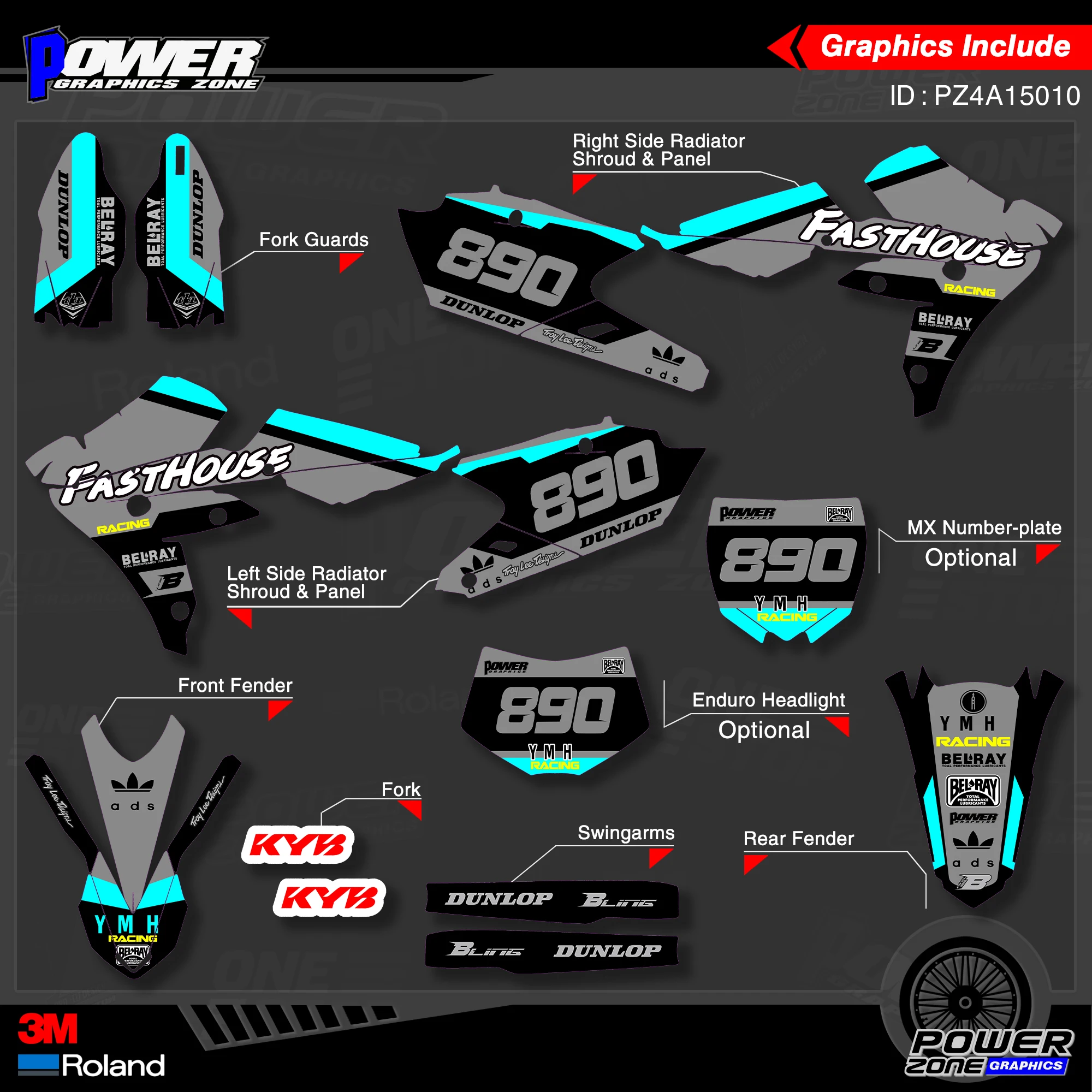 Персонализированные графические фоны PowerZone Team наклейки 3M набор наклеек для YAMAHA