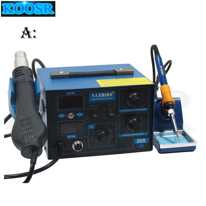 BGA 2 в 1 SMD паяльная станция Saike 952D фена AC 110 В/220 В 760 Вт Высокое качество паяльная станция Замена Hakko - Цвет: A