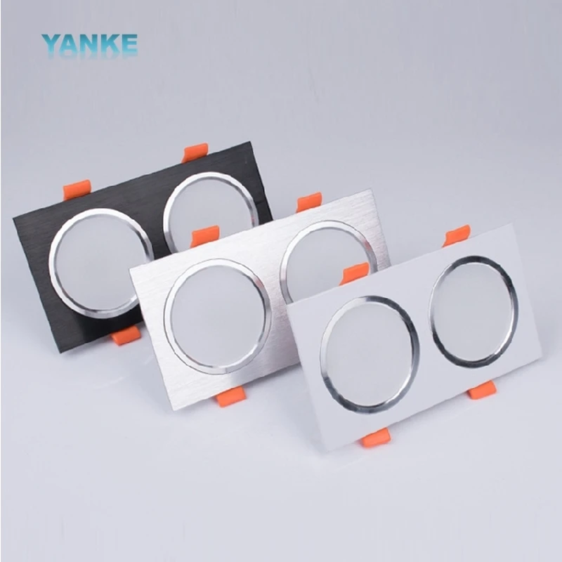 

Светодиодный светильник с регулируемой яркостью, квадратный потолочный Точечный светильник с одной и двумя головками, встроенный светильник, решетка для торгового центра, яркий свет 7 Вт/12 Вт/15 Вт/20 Вт