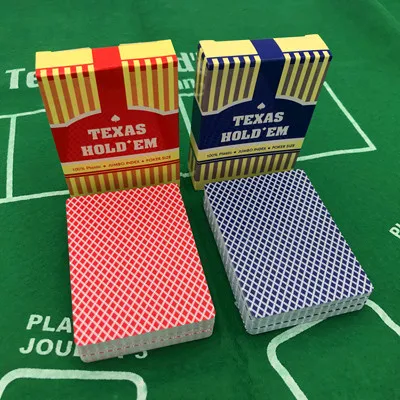 1Red And 1Blue Новинка; Лидер продаж 2 компл./лот баккара ТЕХАС ХОЛДЕМ Пластик Карточные игры Водонепроницаемый глазурь покер карты настольные игры 63 мм* 88 мм qenueson - Цвет: 1Red And 1Blue